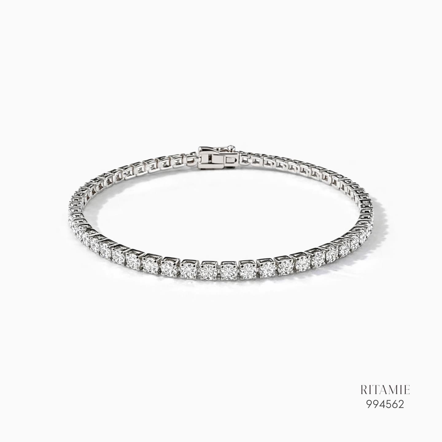 The Grand Tennis Moissanite - 3mm Silver Bracelet 994562