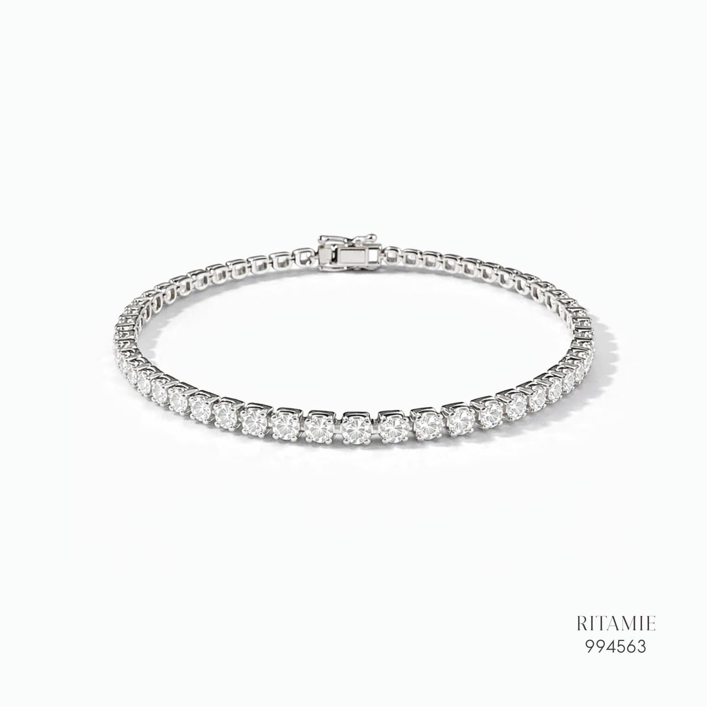 The Timeless Tennis Moissanite - 3mm Silver Bracelet 994563